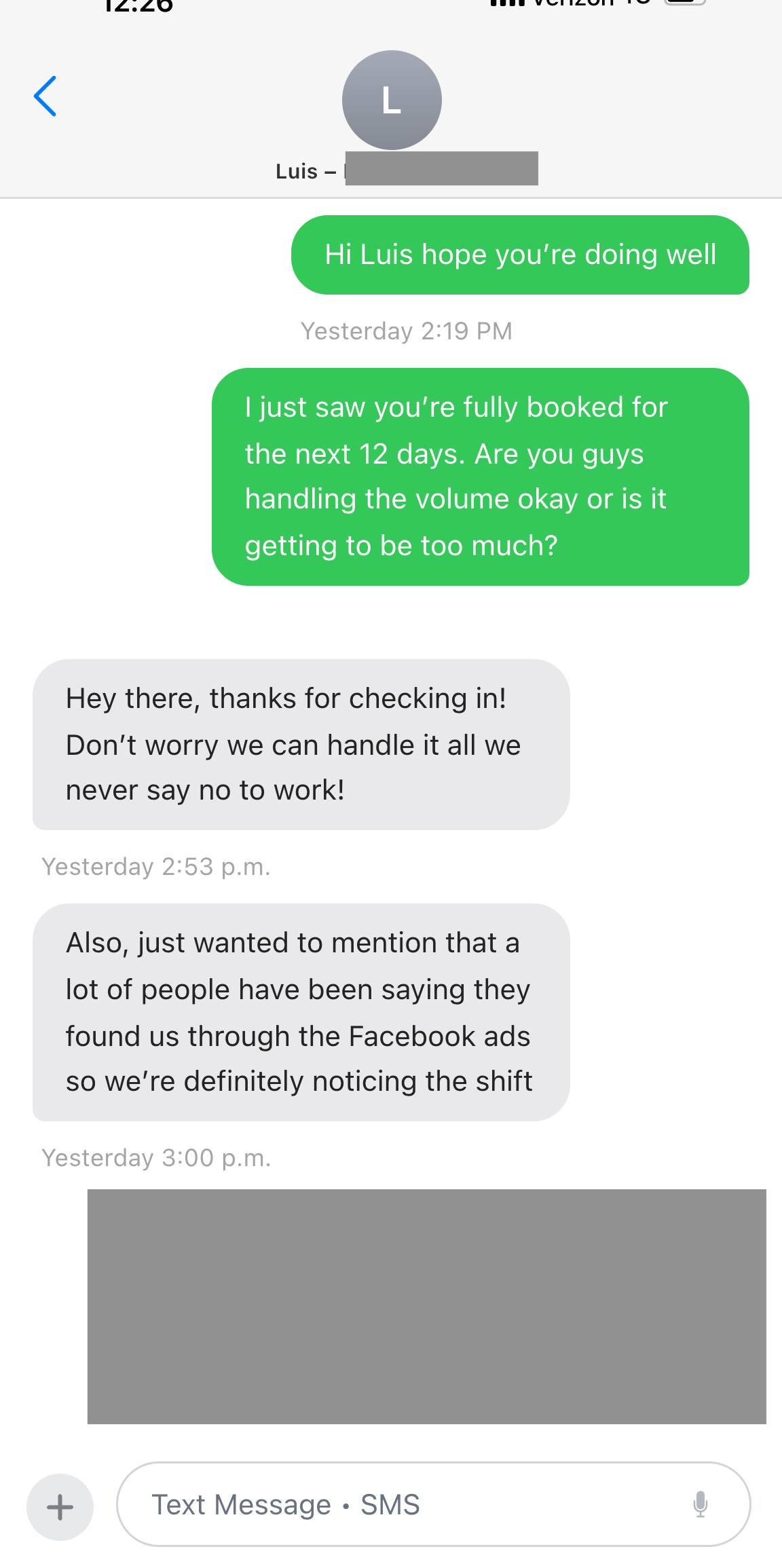 luis ppc cleaning sms